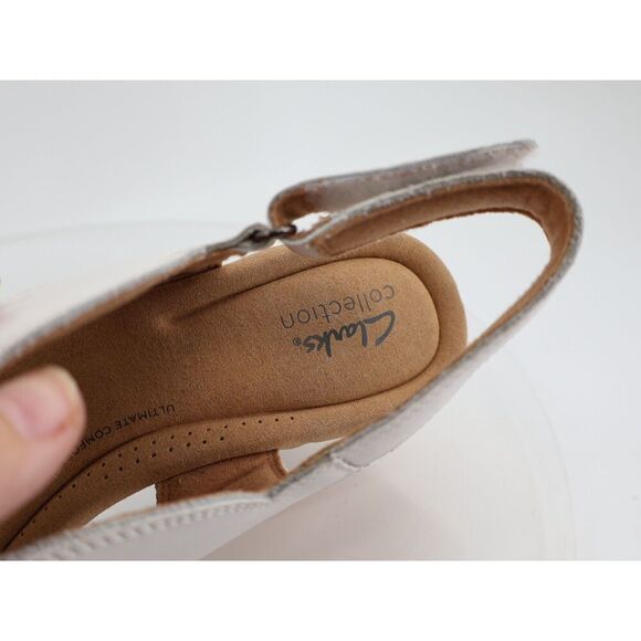 Clarks Giselle Beach Strappy Cork Wedge Heel Platform Sandals White Size 11M - Picture 11 of 13